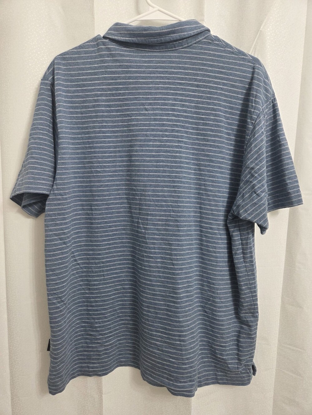 (5/$25) Patagonia Blue & White Striped Men's Polo with Chest Pocket Size Large - Picture 4 of 4